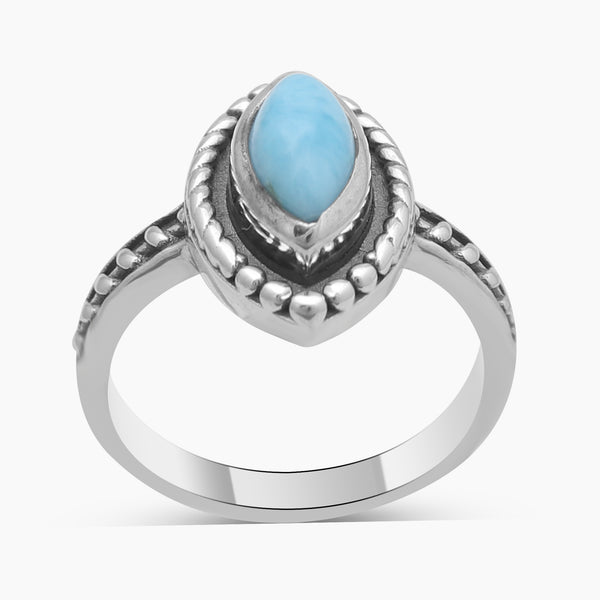925 Sterling Silver Blue Larimar Rings