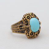 Mexican Turquoise Dual Tone Silver Rings