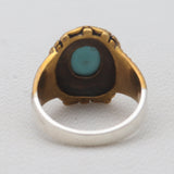 Mexican Turquoise Dual Tone Silver Rings