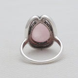 Rose Quartz Silver Designer Rings