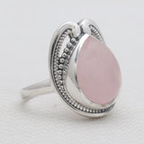 Rose Quartz Silver Designer Rings