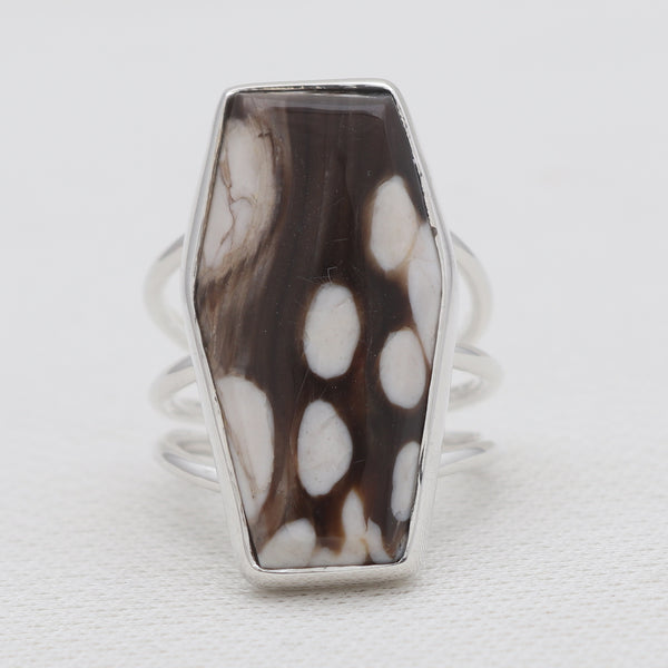 Peanut Wood Jasper Silver Designer Rings
