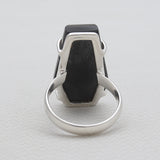 Black Onyx Coffin Silver Rings