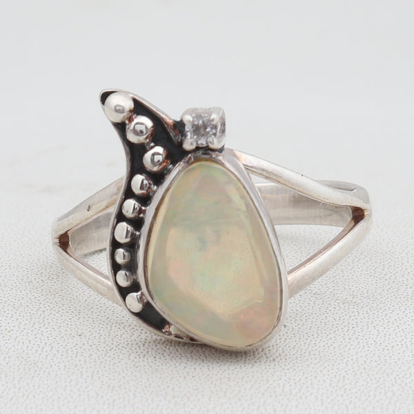 925 Sterling Silver Ethiopian Opal Ring