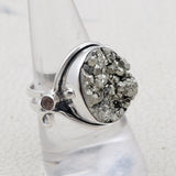 Natural Pyrite Durzy Silver Rings
