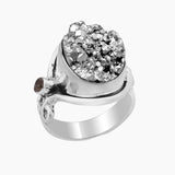 Natural Pyrite Durzy Silver Rings
