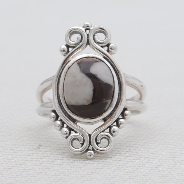 Peanut Wood Jasper Silver Designer Rings