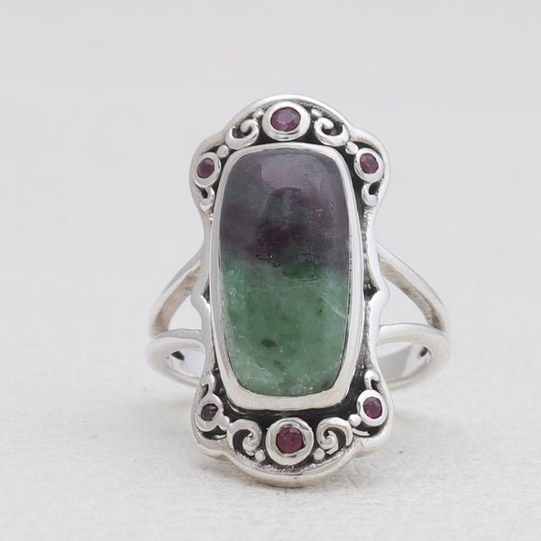 925 Sterling Silver Ruby Zoisite Rings