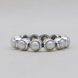 Pearl Band Silver Rings