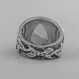 Natural Rainbow Moonstone Sterling Silver Rings