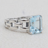 925 Sterling Silver Blue Topaz Rings
