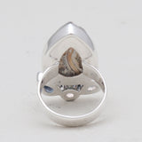 925 Sterling Silver Chalcedony Druzy Rings