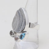 925 Sterling Silver Chalcedony Druzy Rings