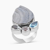 925 Sterling Silver Chalcedony Druzy Rings