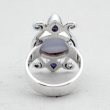 Blue Lace Agate Silver Rings