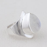 925 Silver Rainbow Moonstone Rings