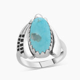 Natural Mexican Turquoise Silver Rings