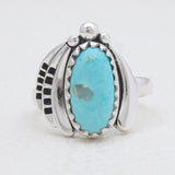 Natural Mexican Turquoise Silver Rings