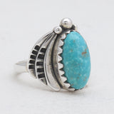 Natural Mexican Turquoise Silver Rings