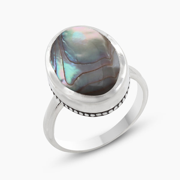 925 Sterling Silver Abalone Shell Rings