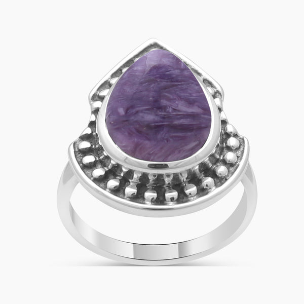 925 Sterling Silver Charoite Rings