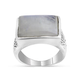 Rainbow Moonstone Silver Rings