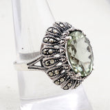 Green Amethyst Silver Rings