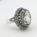 Green Amethyst Silver Rings
