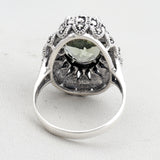 Green Amethyst Silver Rings