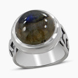 Natural Larimar Silver Rings