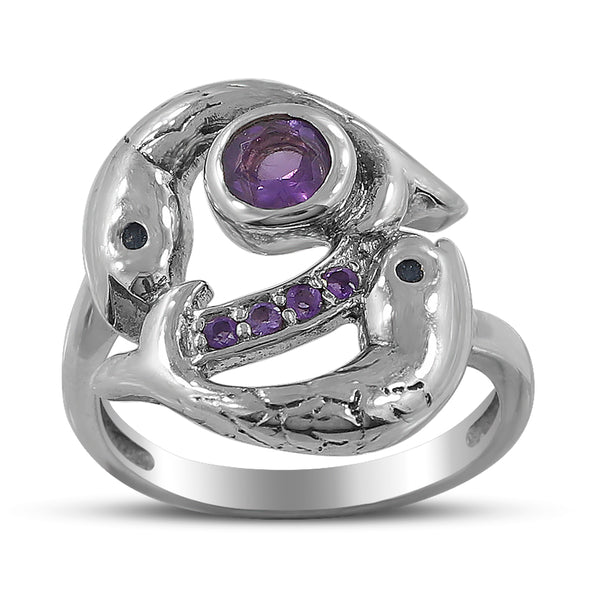 Amethyst Silver Rings