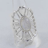 Rainbow Moonstone 925 Sterling Silver Ring