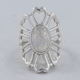 Rainbow Moonstone 925 Sterling Silver Ring
