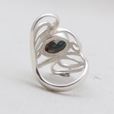 Rainbow Moonstone Designer Silver Rings