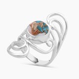 Rainbow Moonstone Designer Silver Rings