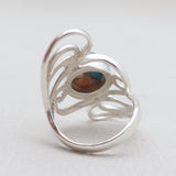 Rainbow Moonstone Designer Silver Rings