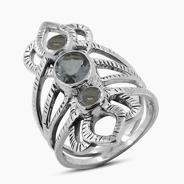 Green Amethyst 925 Sterling Silver Ring
