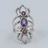 Green Amethyst 925 Sterling Silver Ring