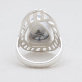 Natural Rainbow Moonstone Silver Rings