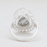 Natural Rainbow Moonstone Silver Rings