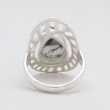 Natural Rainbow Moonstone Silver Rings