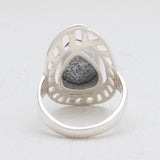 Natural Rainbow Moonstone Silver Rings