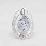 Natural Rainbow Moonstone Silver Rings
