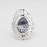 Natural Rainbow Moonstone Silver Rings