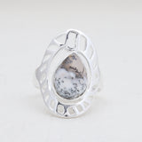 Natural Rainbow Moonstone Silver Rings