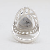 Natural Rainbow Moonstone Silver Rings