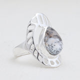 Natural Rainbow Moonstone Silver Rings