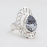 Natural Rainbow Moonstone Silver Rings