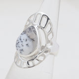 Natural Rainbow Moonstone Silver Rings