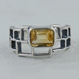 Natural Citrine Silver Rings